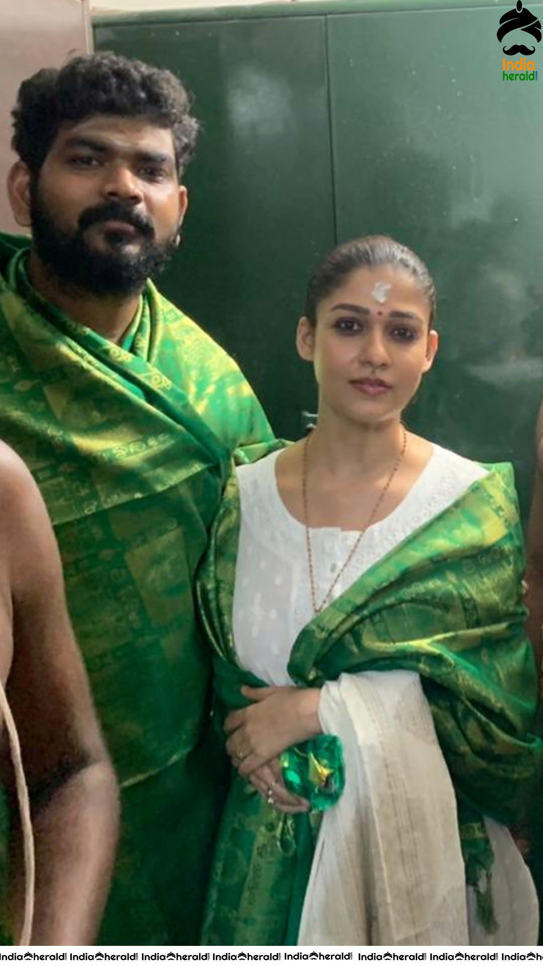 Nayantara and Vignesh Shivn at Tiruchendur Subramania Swamy temple