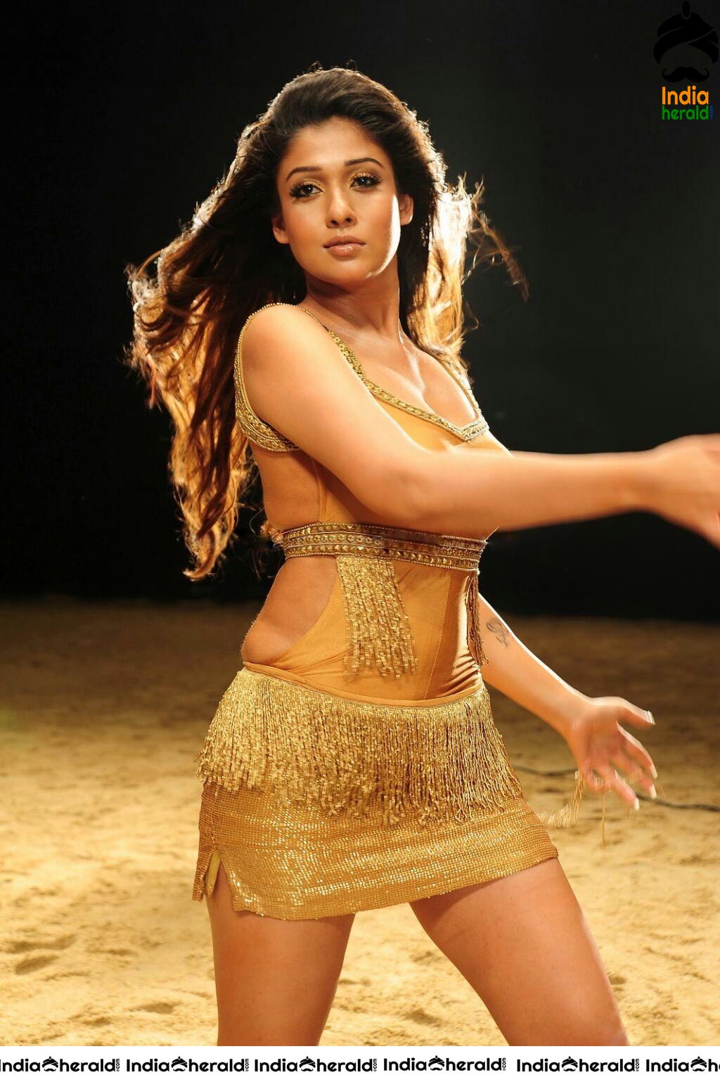 Nayanthara Hot Photos Exposing Cleavage Thighs in Tight Sleeveless and Shorts Set 1