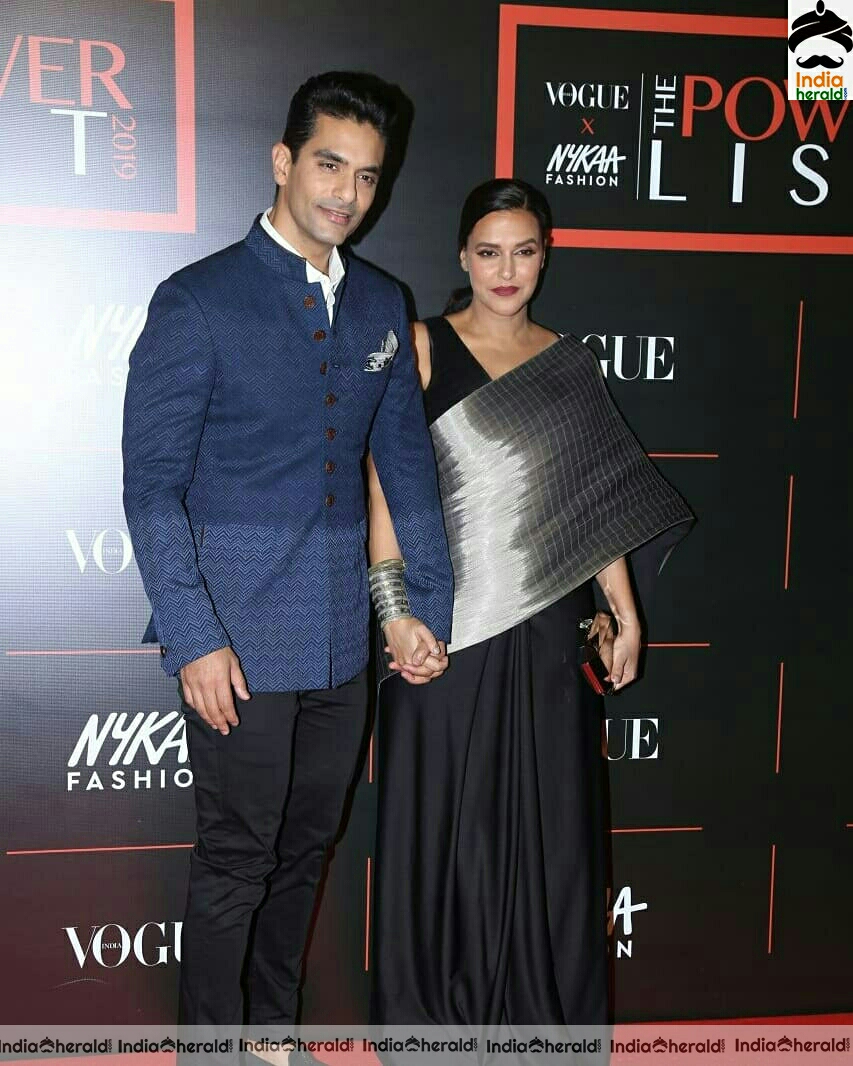Neha Dhupia And Angad Bedi HD Stills At Vogue Nykaa Power List Awards 2019