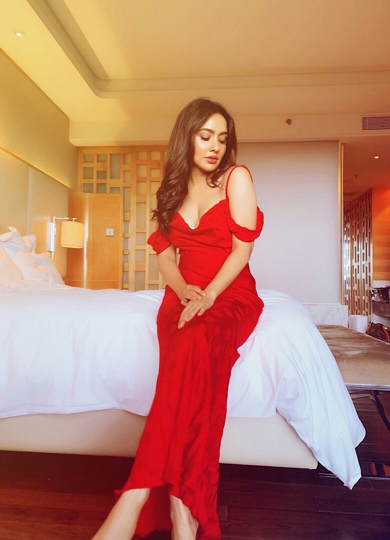 Neha Sharma Latest Hot Red Dress Photos