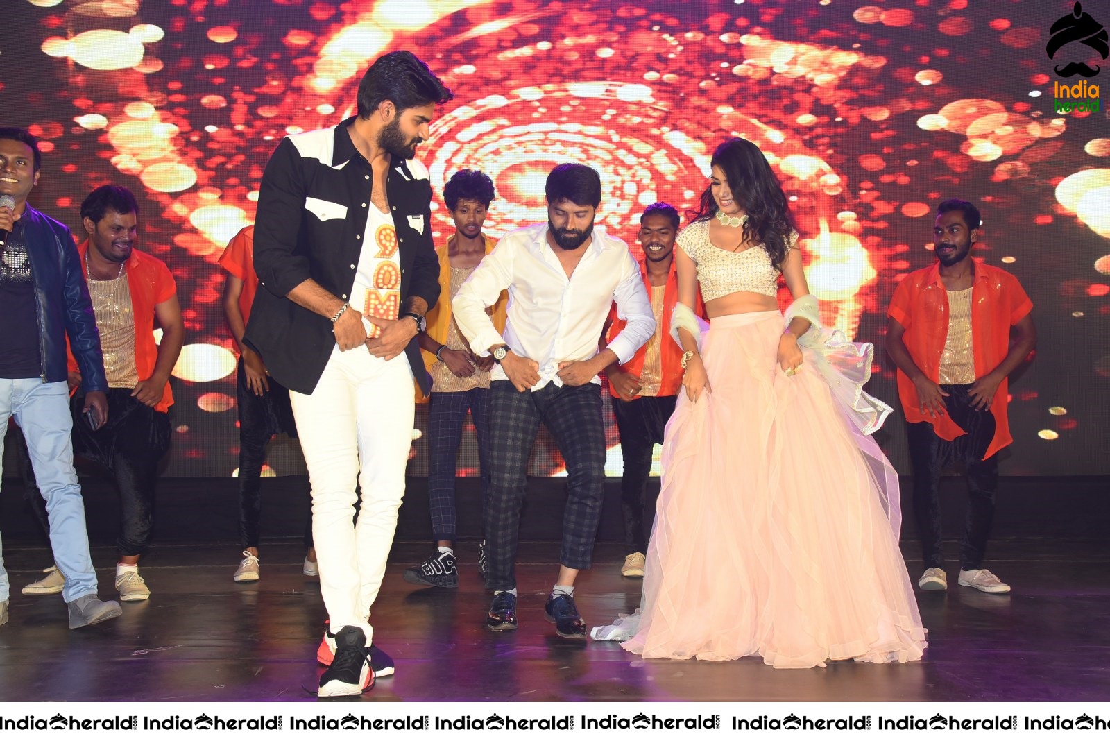 Neha Solanki and Karthikeya dances on the Stage at 90ML event Set 1