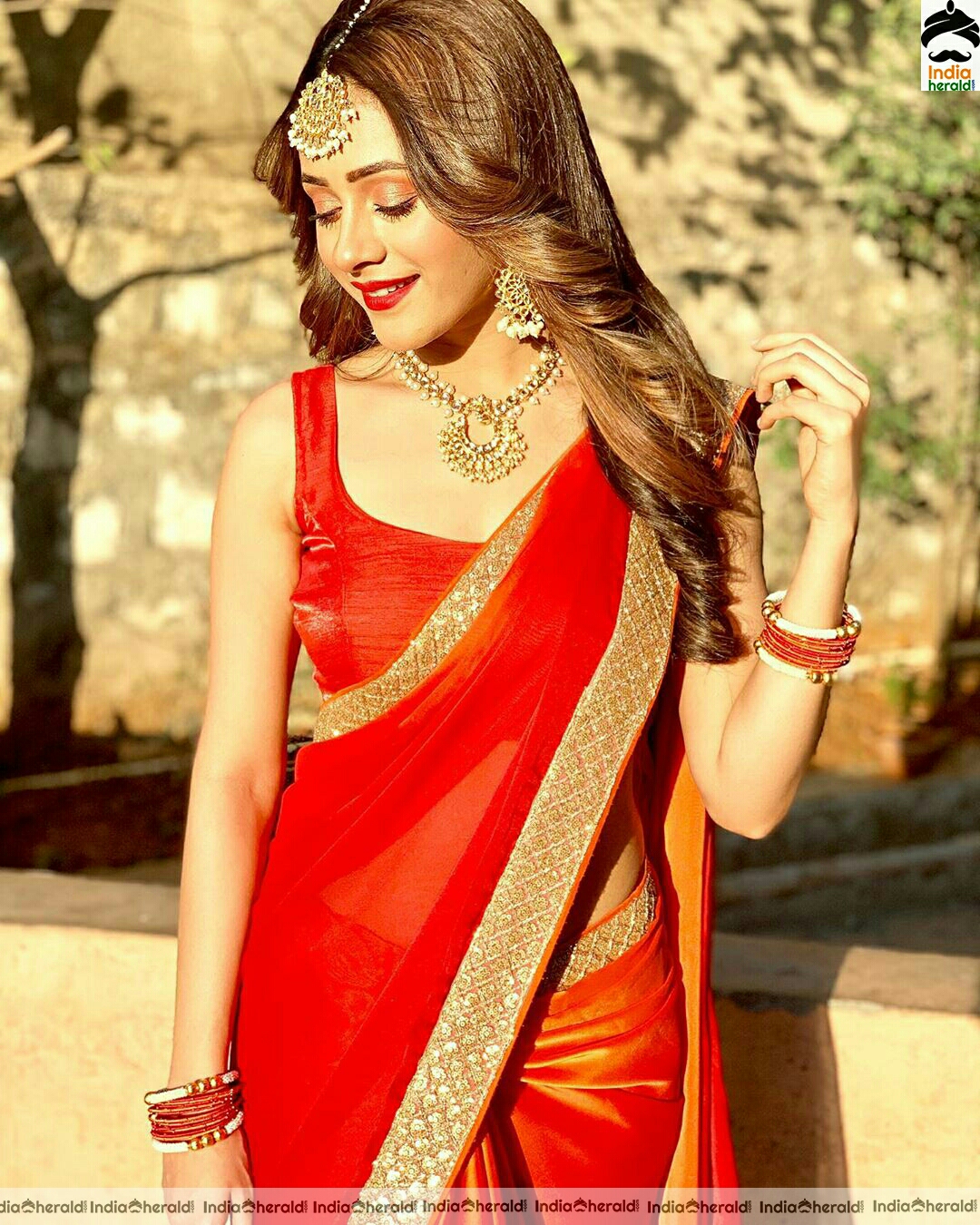 Niba Nawab Cute And Gorgeous Red Saree Stills