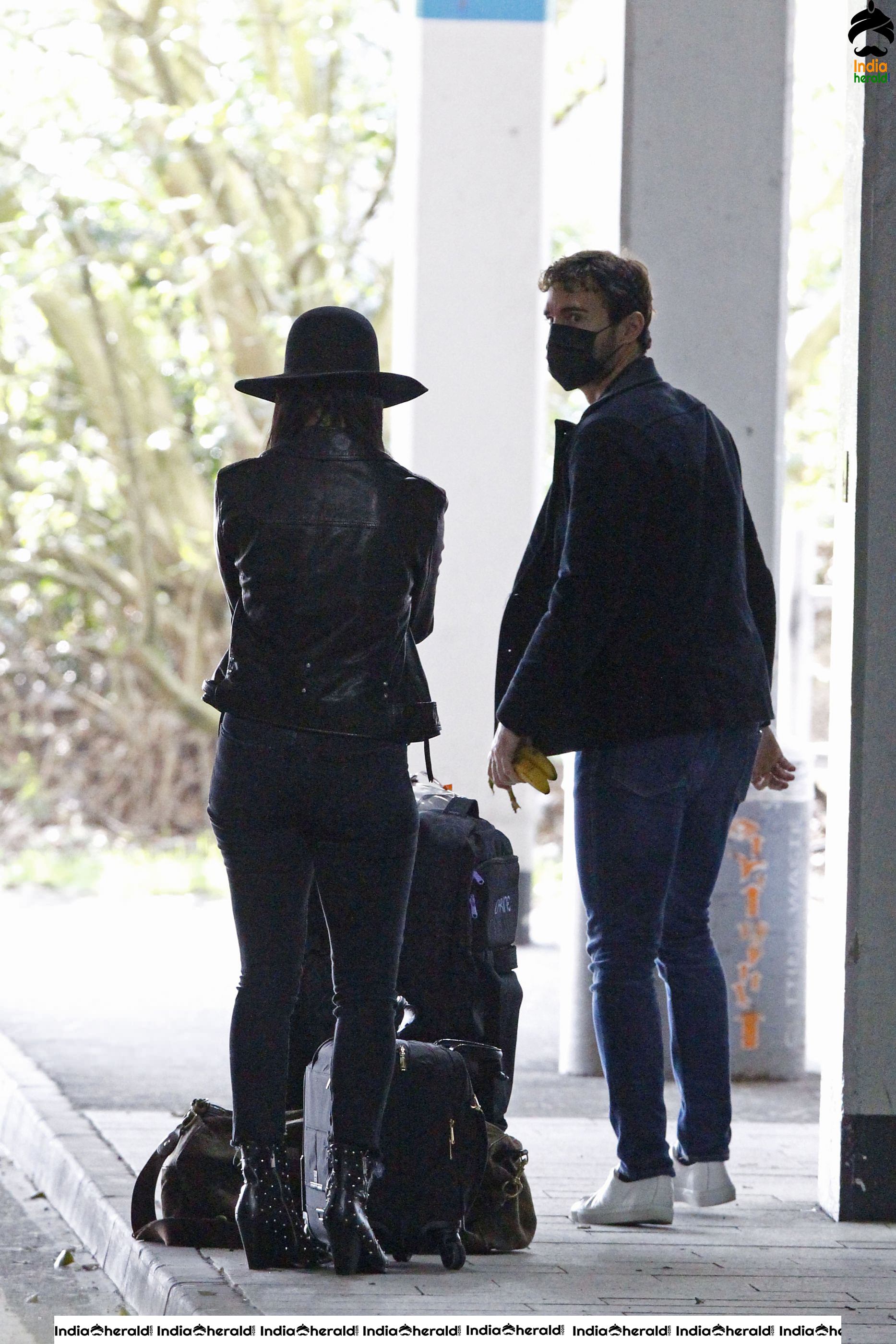 Nicole Scherzinger Flying out of Heathrow Airport due to Corona Virus Lockdown