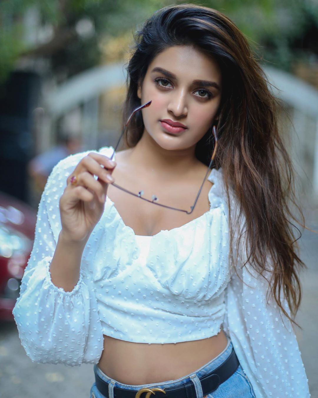 Niddhi Agerwal Hot In Blue Dress