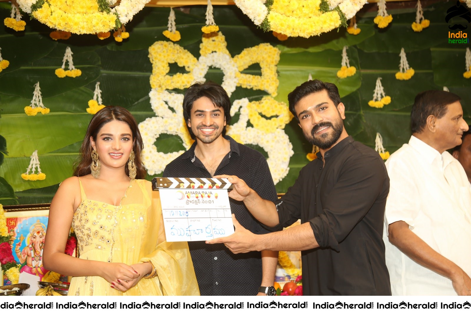 Nidhhi Agerwal along with Ashok Galle Crew Photos Set 1