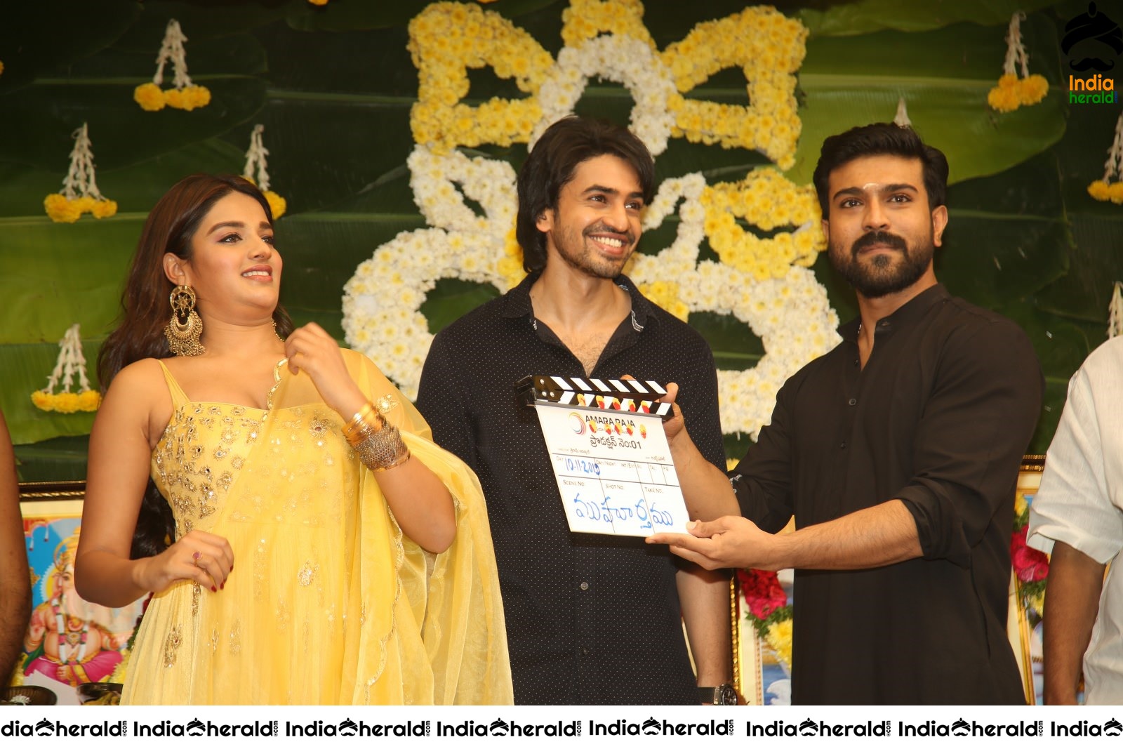 Nidhhi Agerwal and Ashok Galle gets first clap from Ram Charan Set 1