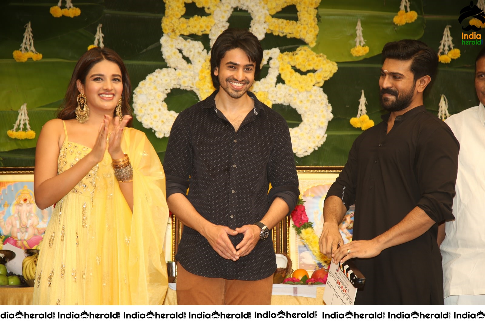 Nidhhi Agerwal and Ashok Galle gets first clap from Ram Charan Set 1