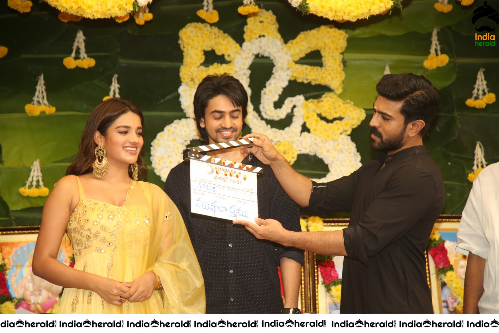 Nidhhi Agerwal and Ashok Galle gets first clap from Ram Charan Set 1