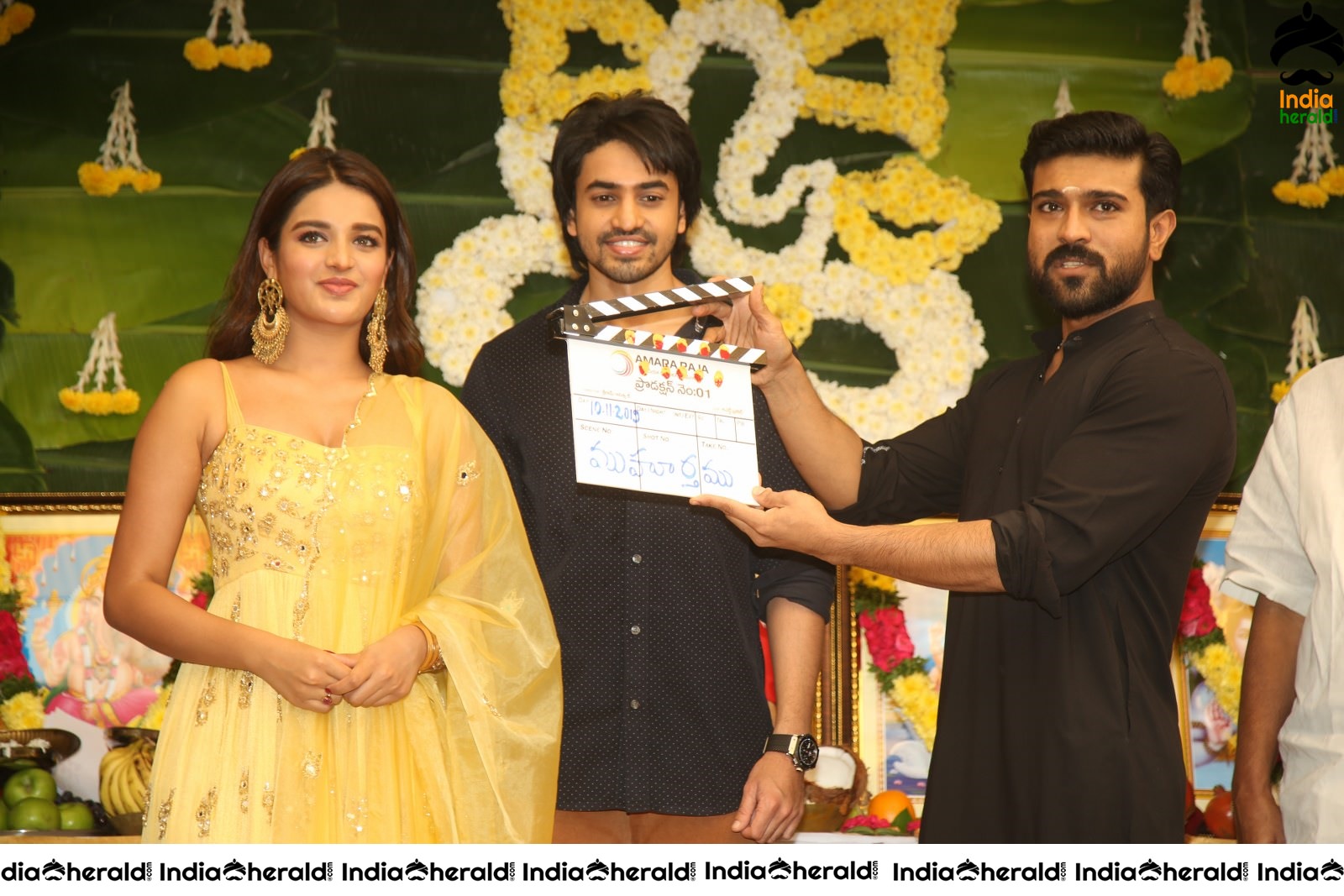 Nidhhi Agerwal and Ashok Galle gets first clap from Ram Charan Set 1