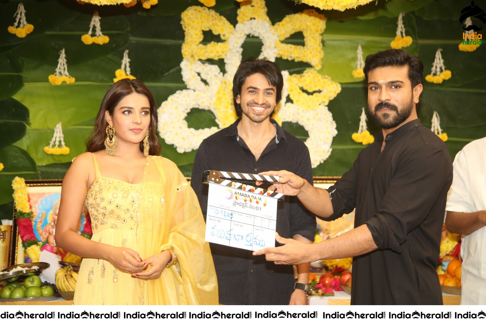 Nidhhi Agerwal and Ashok Galle gets first clap from Ram Charan Set 2