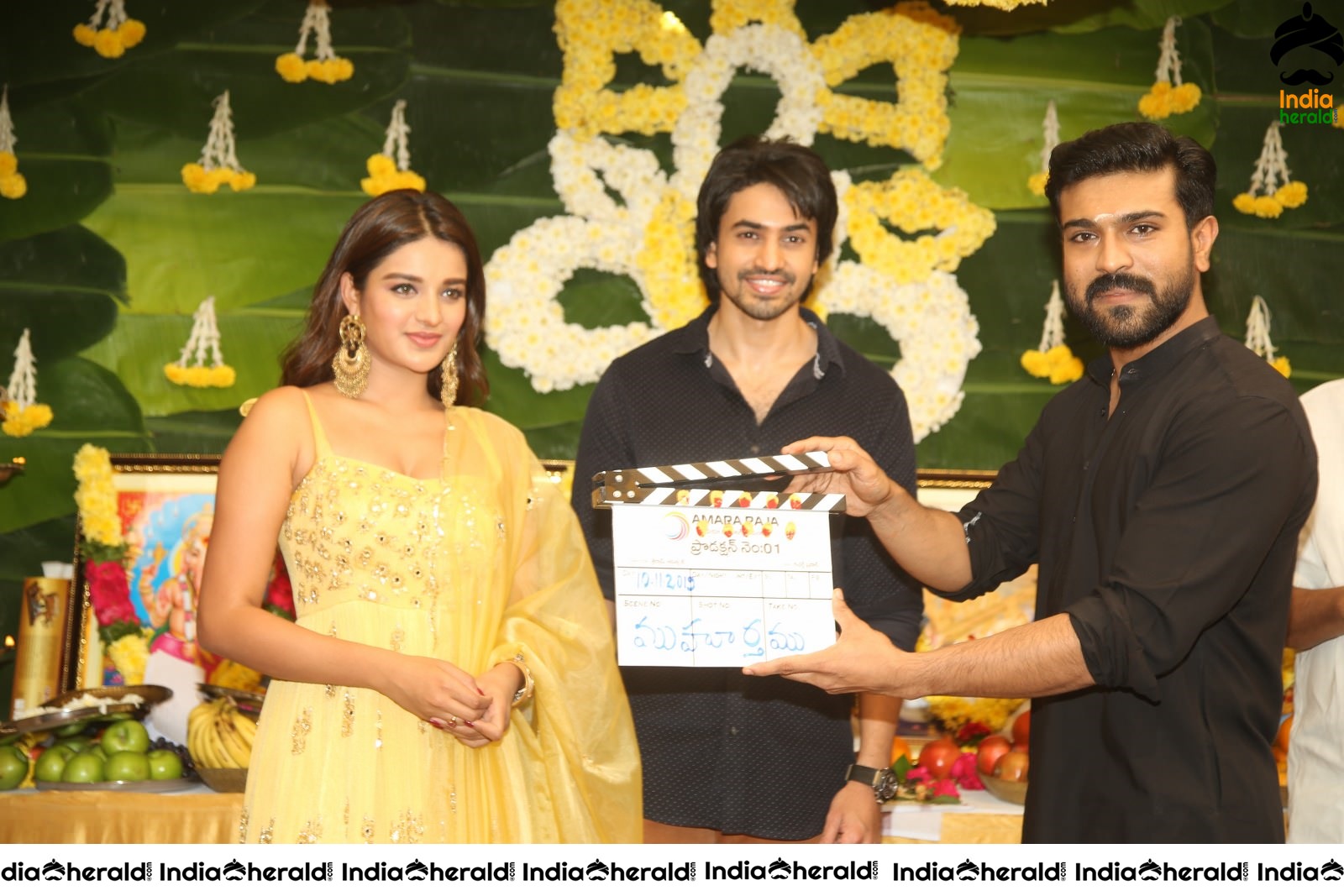 Nidhhi Agerwal and Ashok Galle gets first clap from Ram Charan Set 2