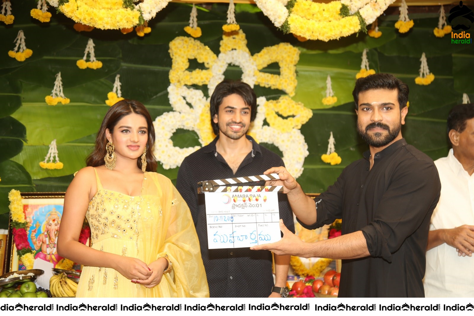 Nidhhi Agerwal and Ashok Galle gets first clap from Ram Charan Set 2