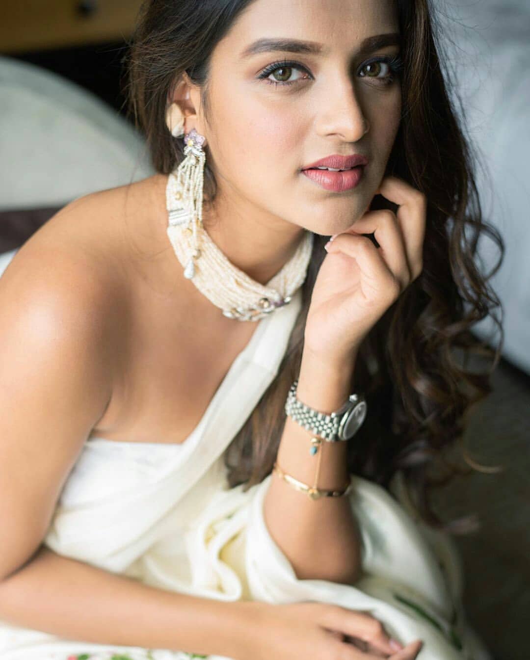 Nidhhi Agerwal Looking Gracious In White