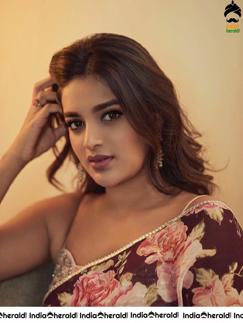 Nidhhi Agerwal Sizzling in Saree