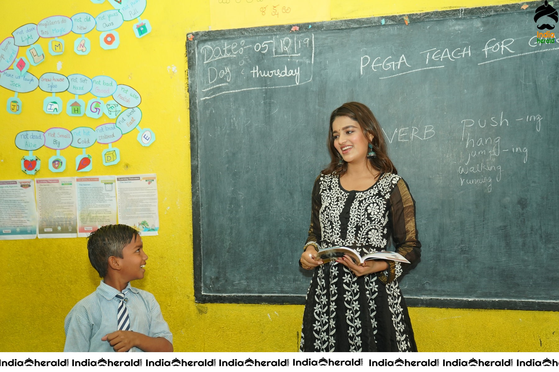 Nidhhi Agerwal Teaches English To Pega Teach For Change Supported Kids Set 1