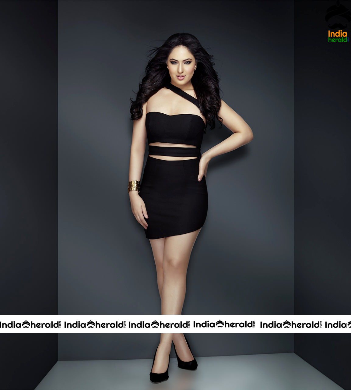 Nikesha Patel Showing Hotness In Black Sexy Dress