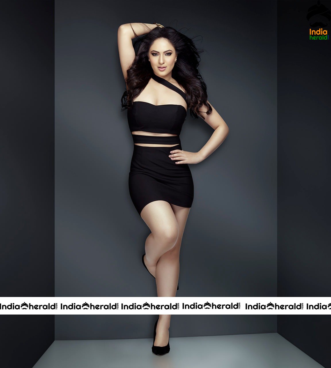 Nikesha Patel Showing Hotness In Black Sexy Dress