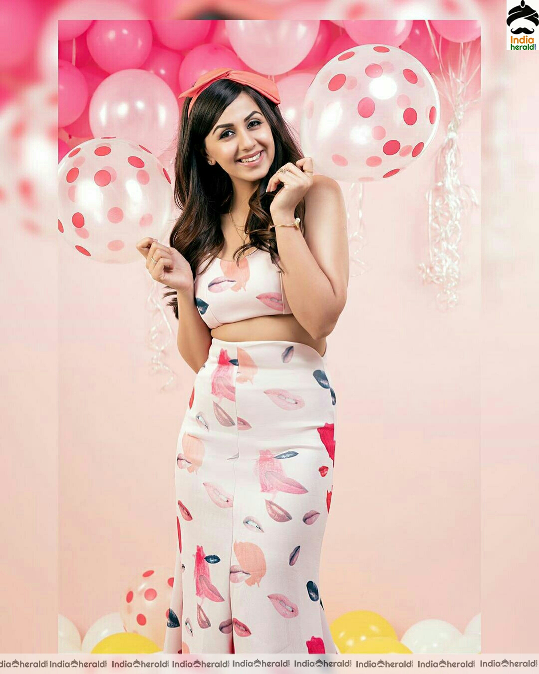 Nikki makes funny expression at a photoshoot