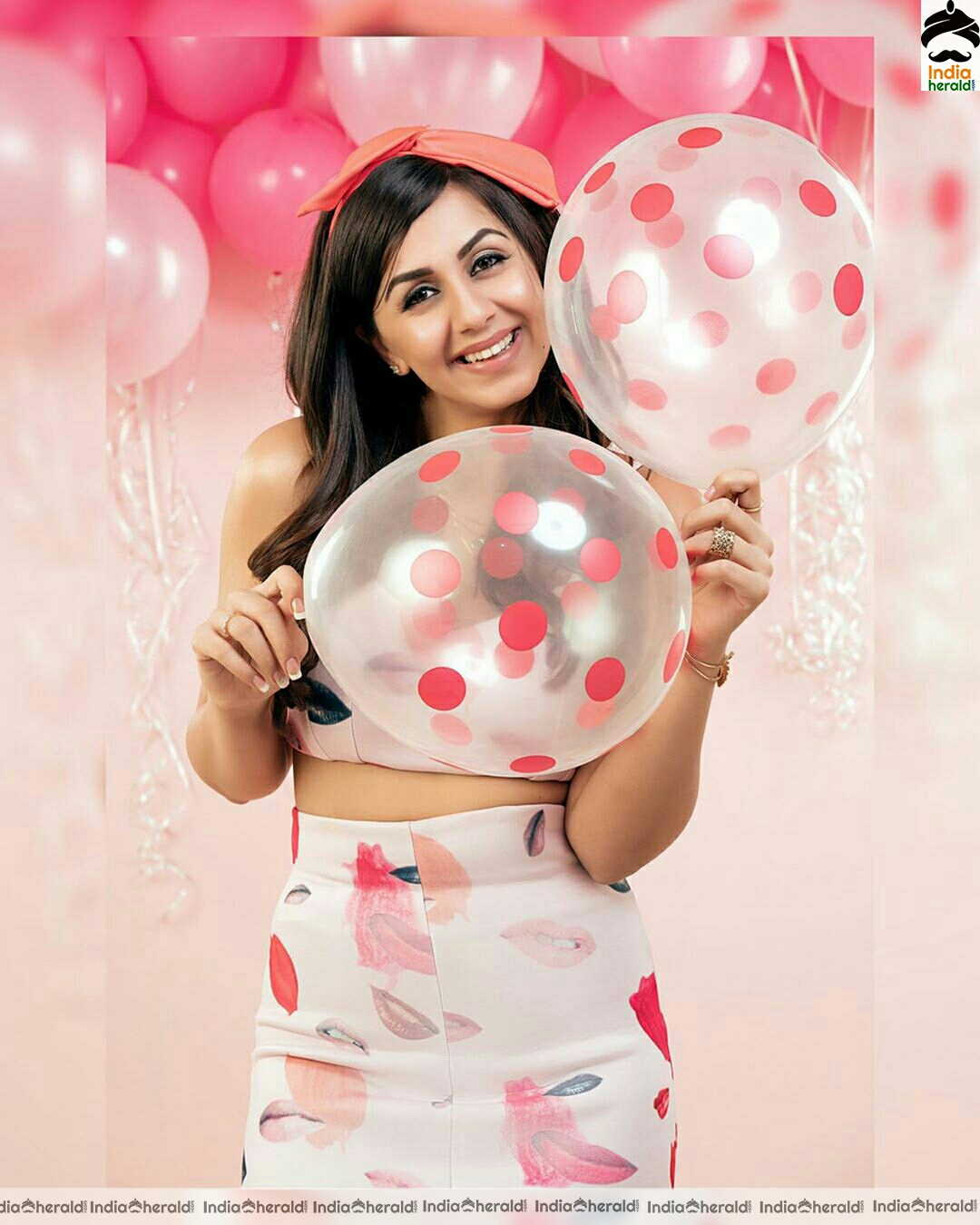 Nikki makes funny expression at a photoshoot