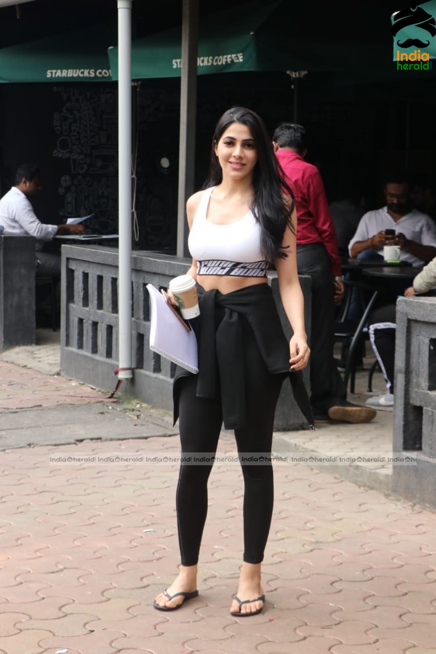 Nikki Tamboli spotted in a Sexy Dress at Starbucks Coffee in Mumbai