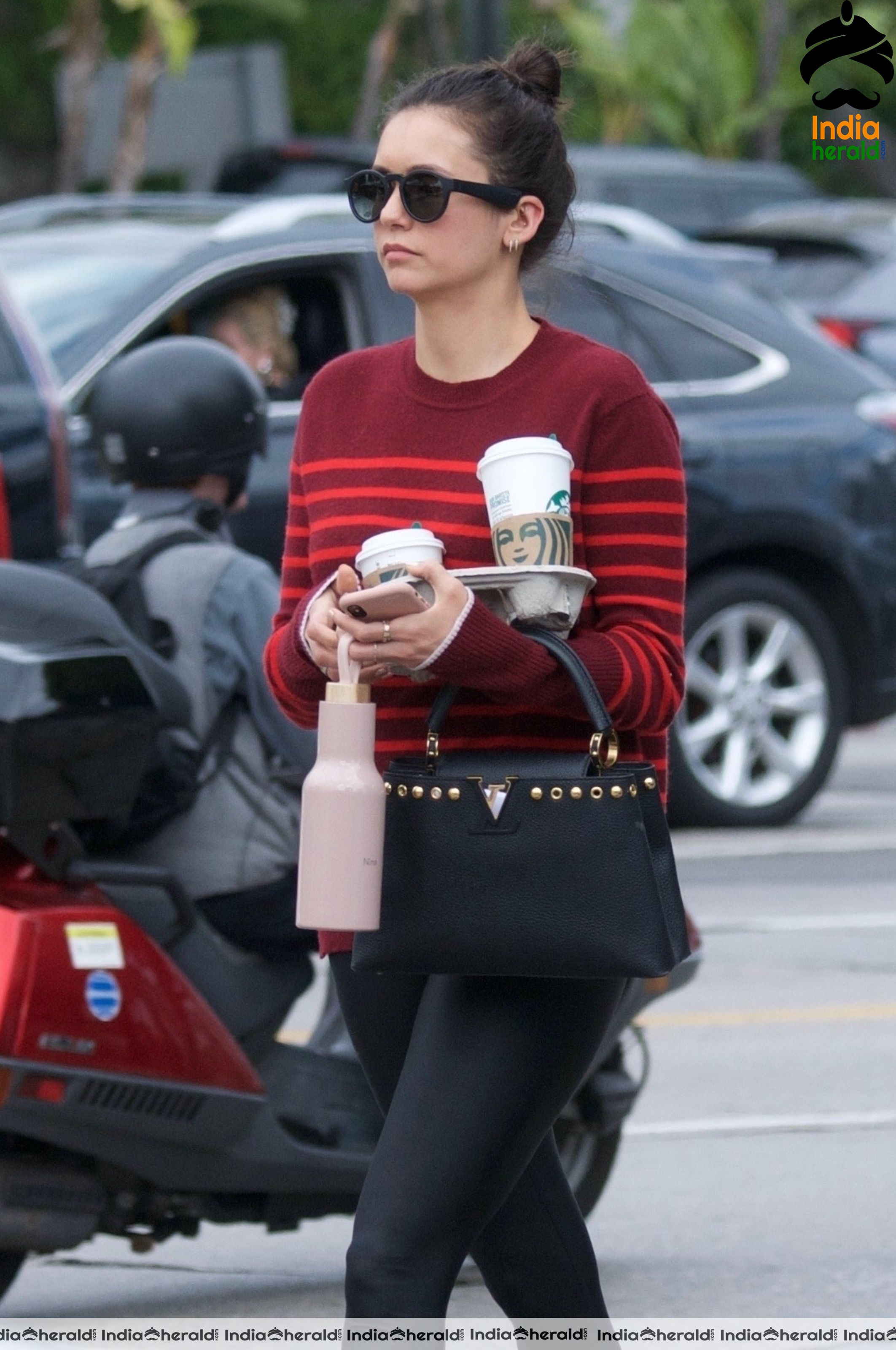 Nina Dobrev Leaving Starbucks in West Hollywood Set 1