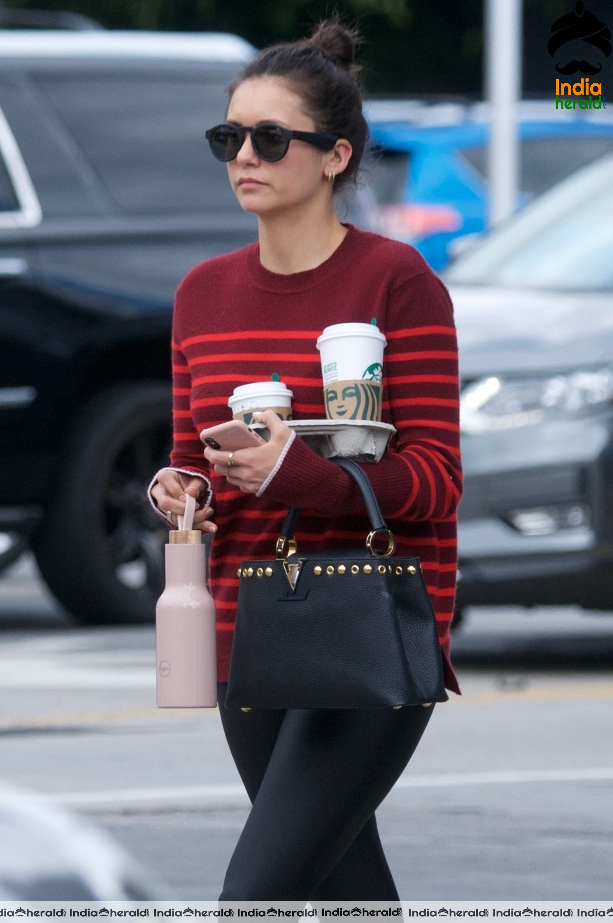 Nina Dobrev Leaving Starbucks in West Hollywood Set 1