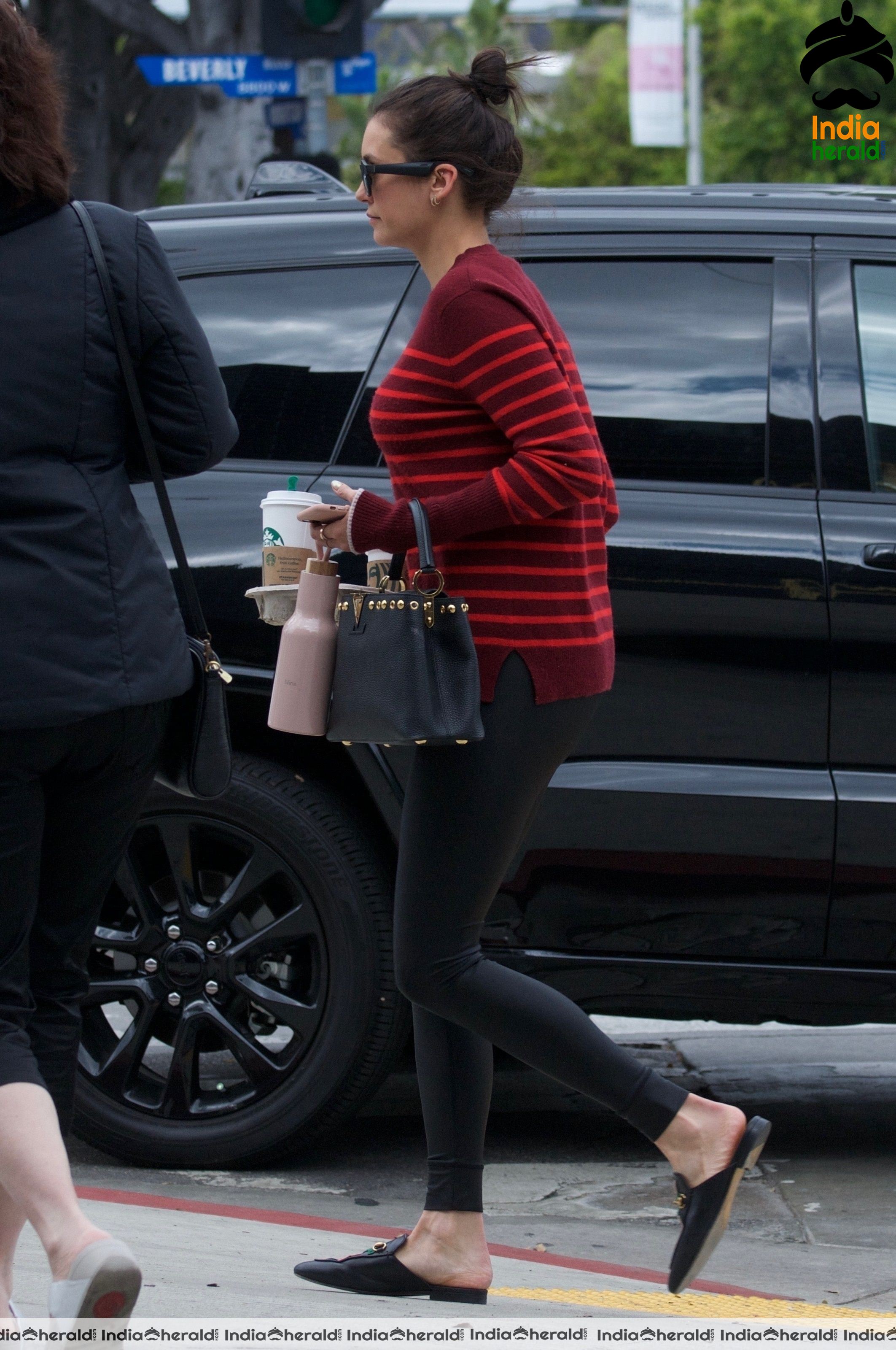 Nina Dobrev Leaving Starbucks in West Hollywood Set 2