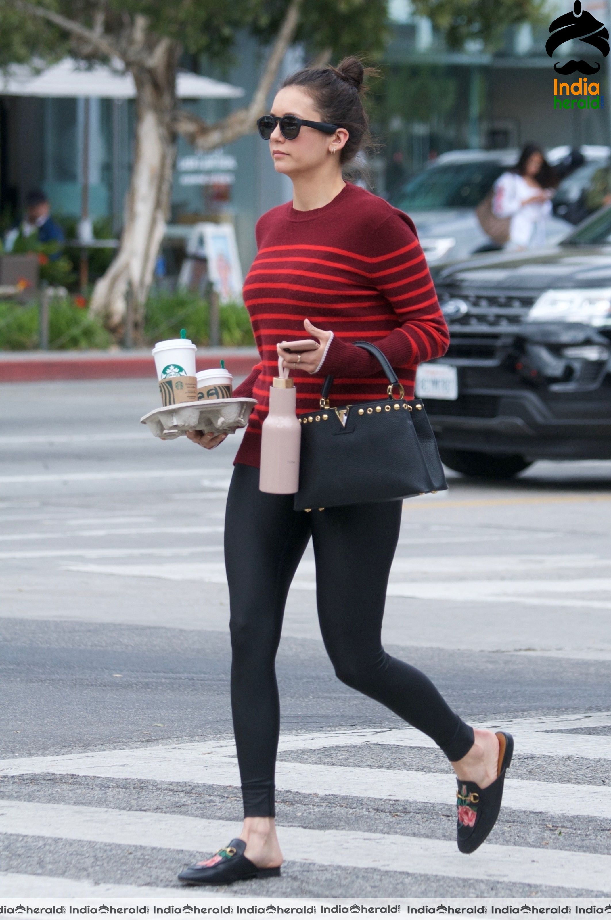 Nina Dobrev Leaving Starbucks in West Hollywood Set 2