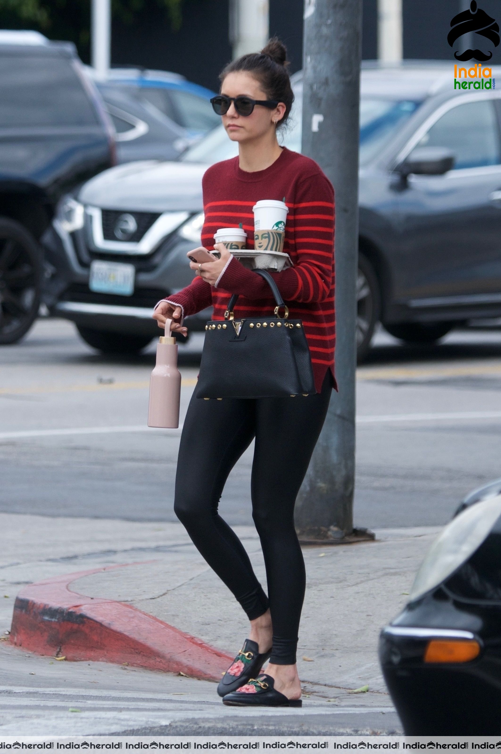 Nina Dobrev Leaving Starbucks in West Hollywood Set 2