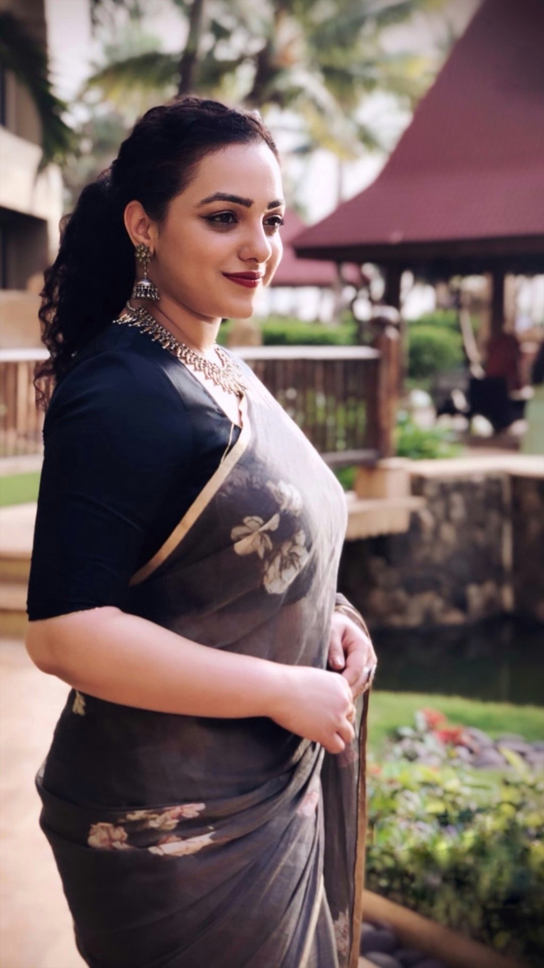 Nithya Menon Hot Photos In A Transparent Saree