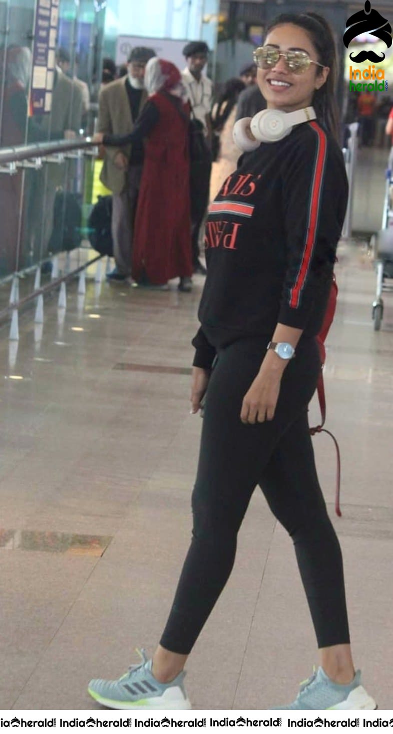 Nivetha Pethuraj Clicked at Chennai International Airport