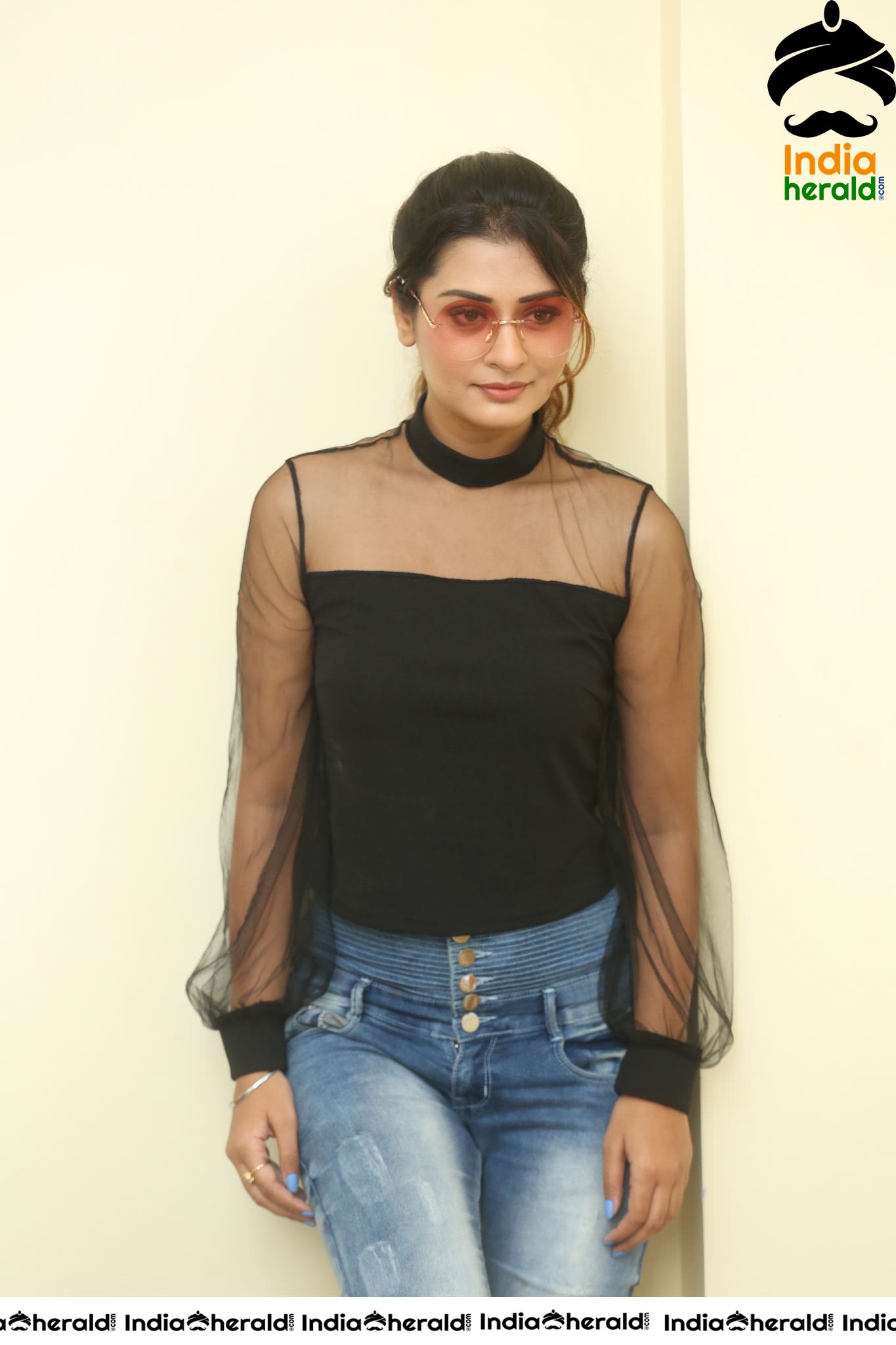 Payal Rajput Hot in Black Top during an Interview Set 4