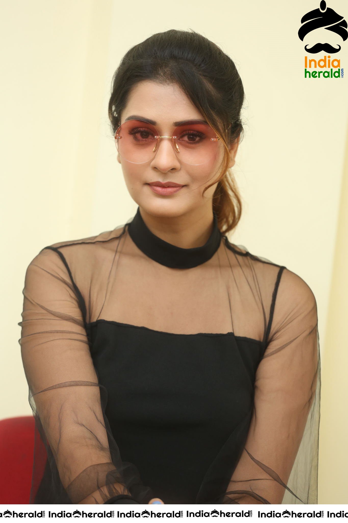 Payal Rajput Hot in Black Top during an Interview Set 5