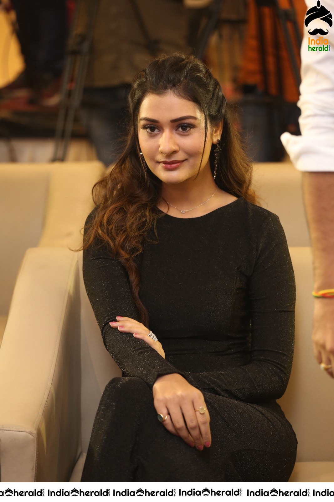 Payal Rajput Hot Thigh Show in Black Slit Cut Dress Set 2