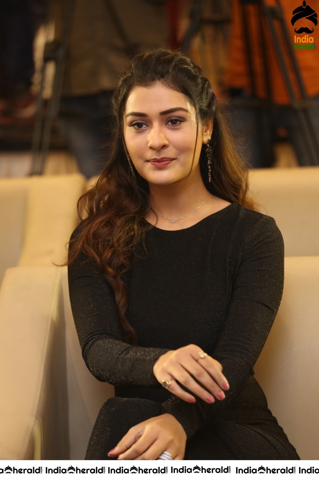 Payal Rajput Hot Thigh Show in Black Slit Cut Dress Set 2