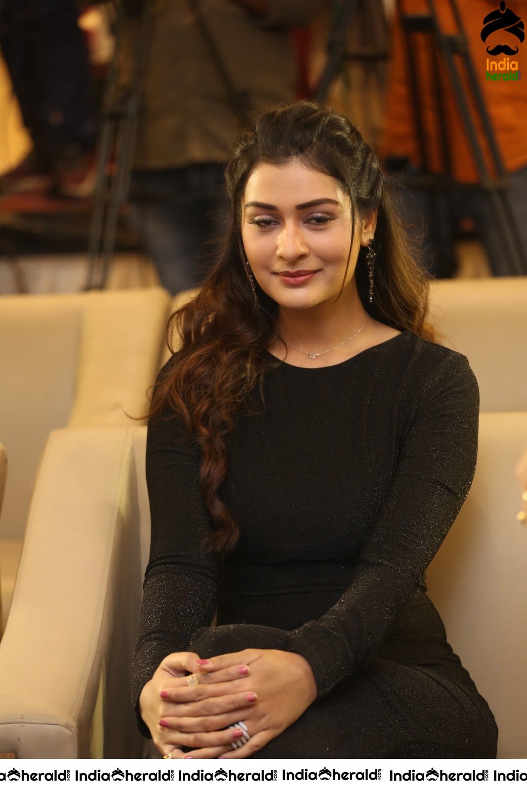 Payal Rajput Hot Thigh Show in Black Slit Cut Dress Set 2
