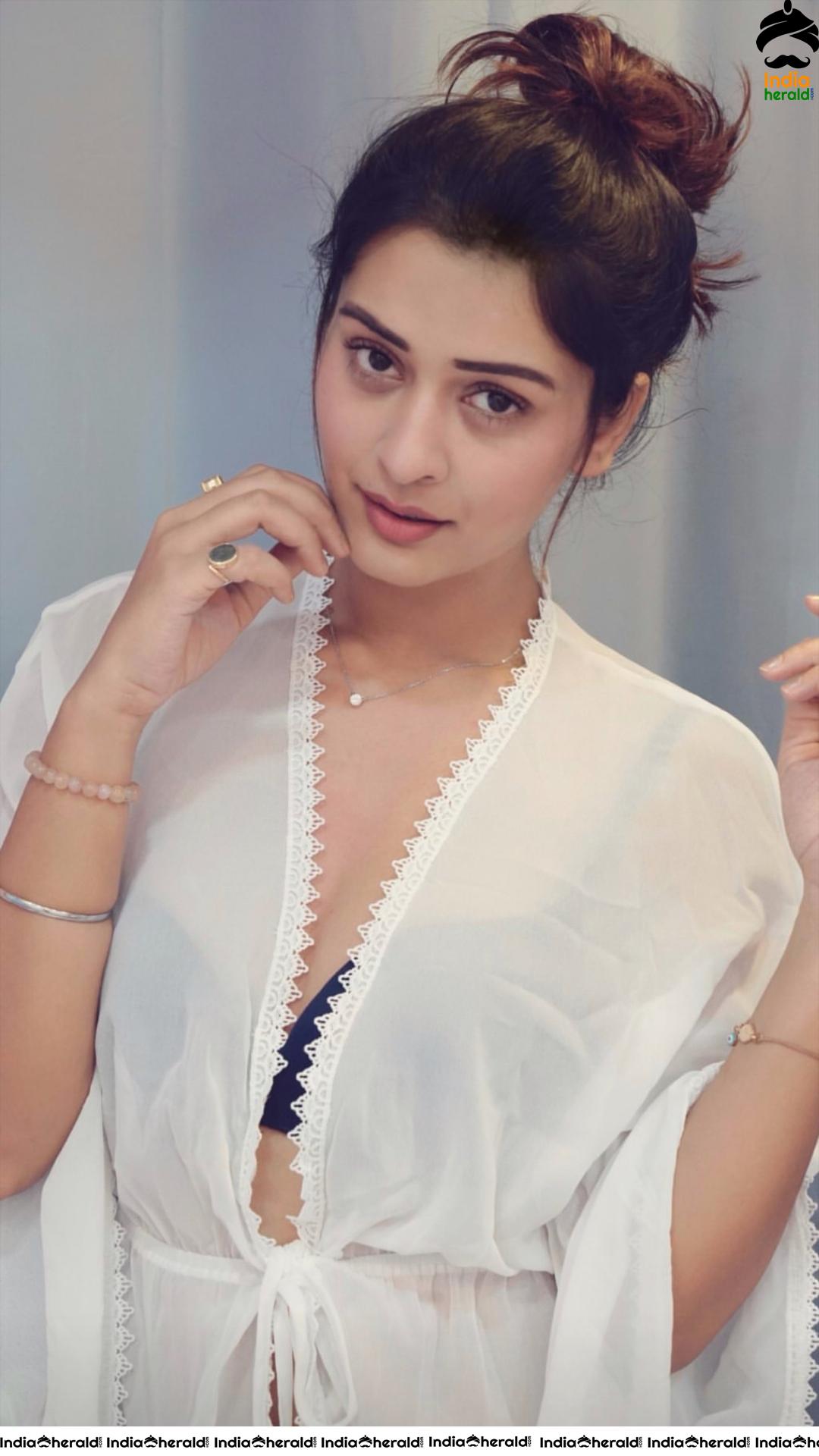 Payal Rajput in Transparent White Bath Robe Dress