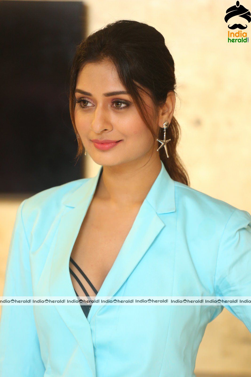 Payal Rajput is too hot and tempting in Sky Blue Sexy Attire Set 2