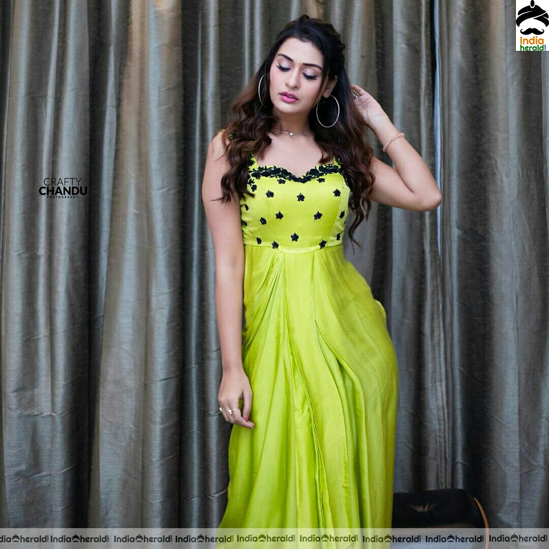 Payal rajput latest Hot Green Dress Stills