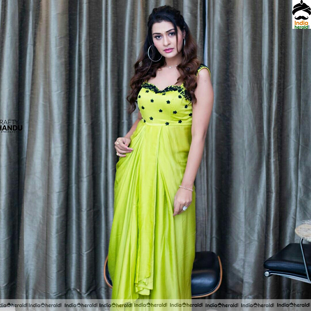 Payal rajput latest Hot Green Dress Stills
