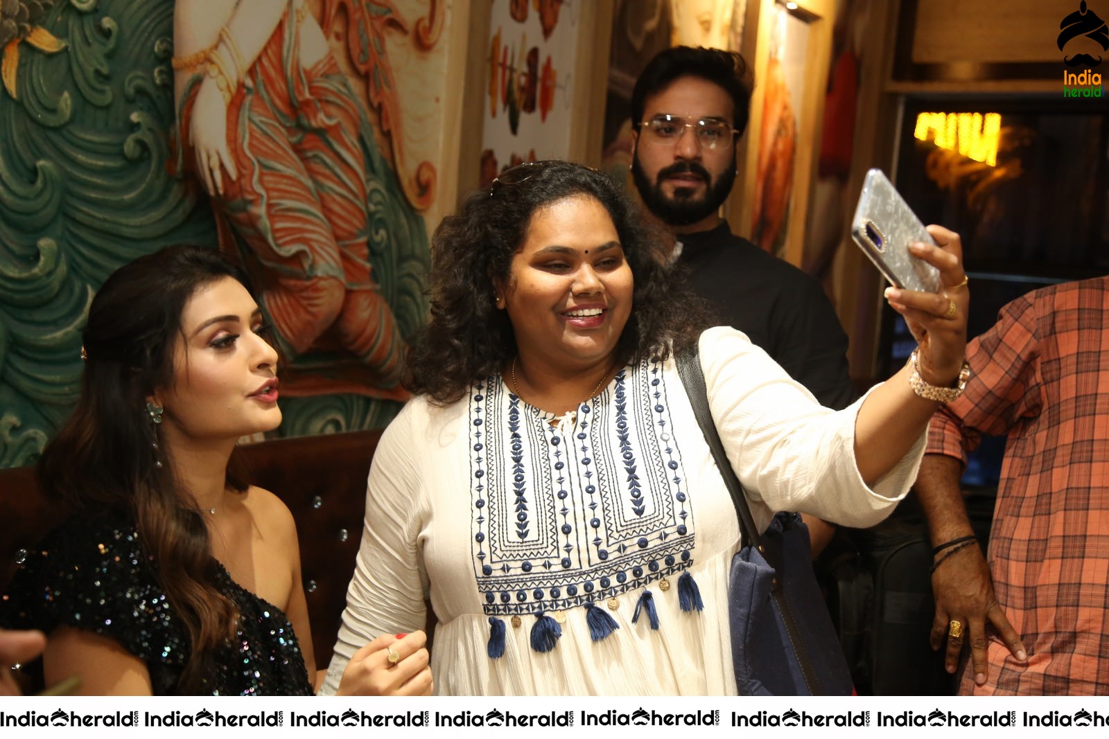 Payal Rajput takes Selfie with Fans during Restaurant Launch