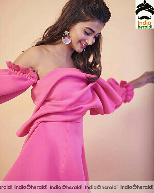 Pooja Hegde Hot And Cute Pink Photo Stills