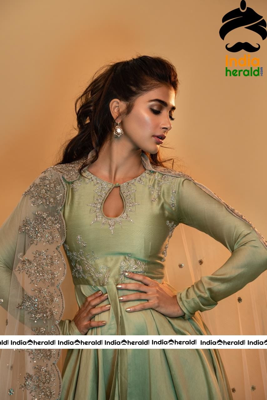Pooja Hegde Hot Cleavage Exposing Photoshoot Before Success Meet