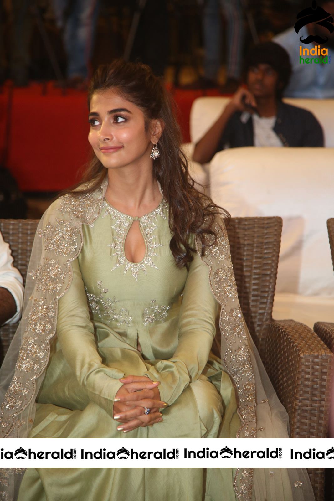 Pooja Hegde Hot Cleavage Show at Gaddala Konda Ganesh Success Meet Set 1