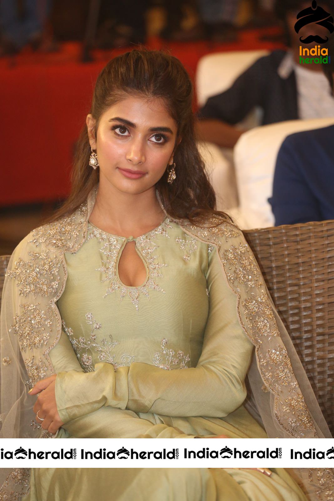 Pooja Hegde Hot Cleavage Show At Gaddala Konda Ganesh Success Meet Set 4