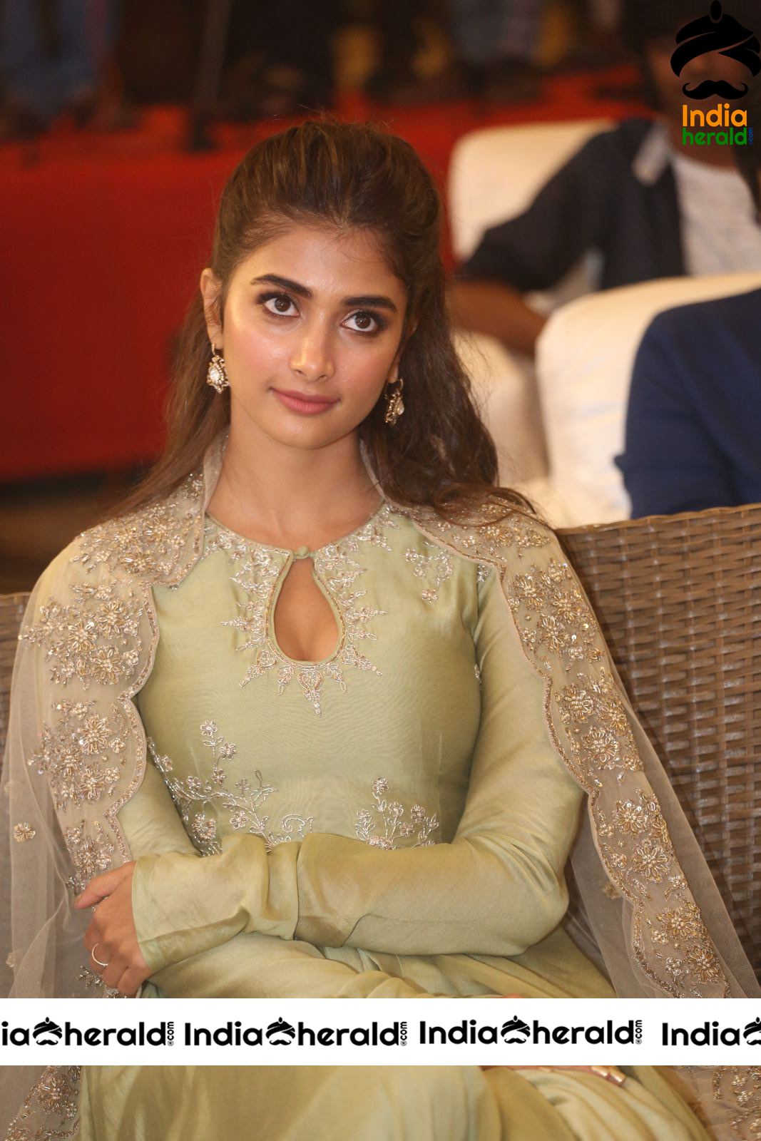 Pooja Hegde Hot Cleavage Show At Gaddala Konda Ganesh Success Meet Set 4