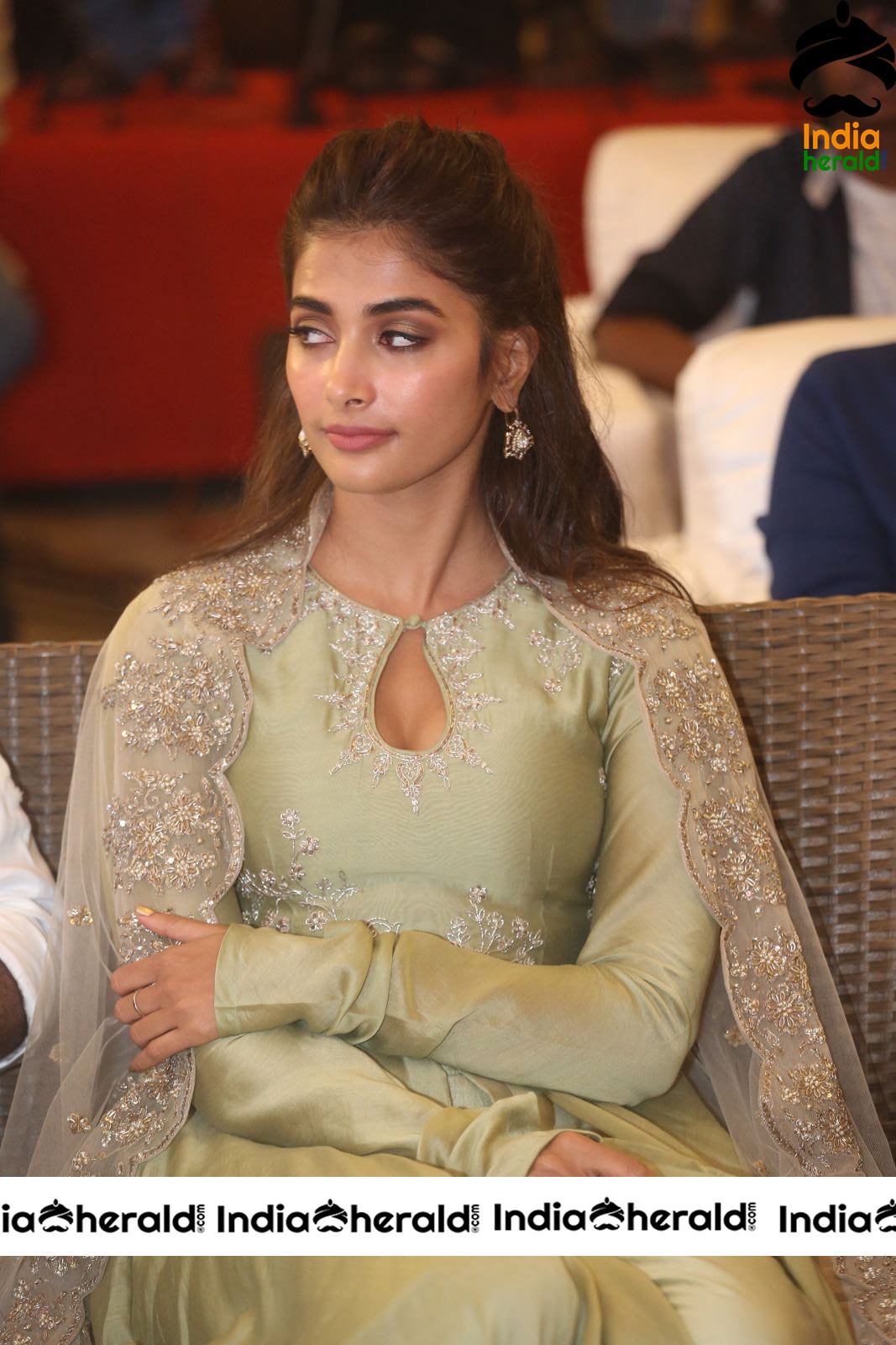 Pooja Hegde Hot Cleavage Show At Gaddala Konda Ganesh Success Meet Set 4