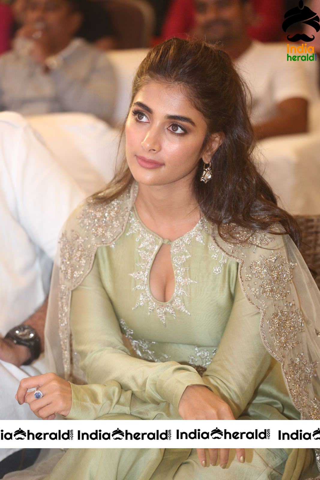 Pooja Hegde Hot Cleavage Show At Gaddala Konda Ganesh Success Meet Set 4