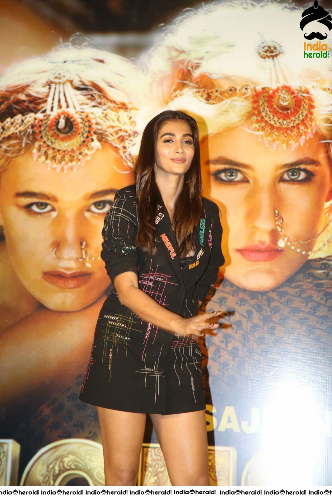 Pooja Hegde Hot Thigh Show in Short Black Dress Hot Photos