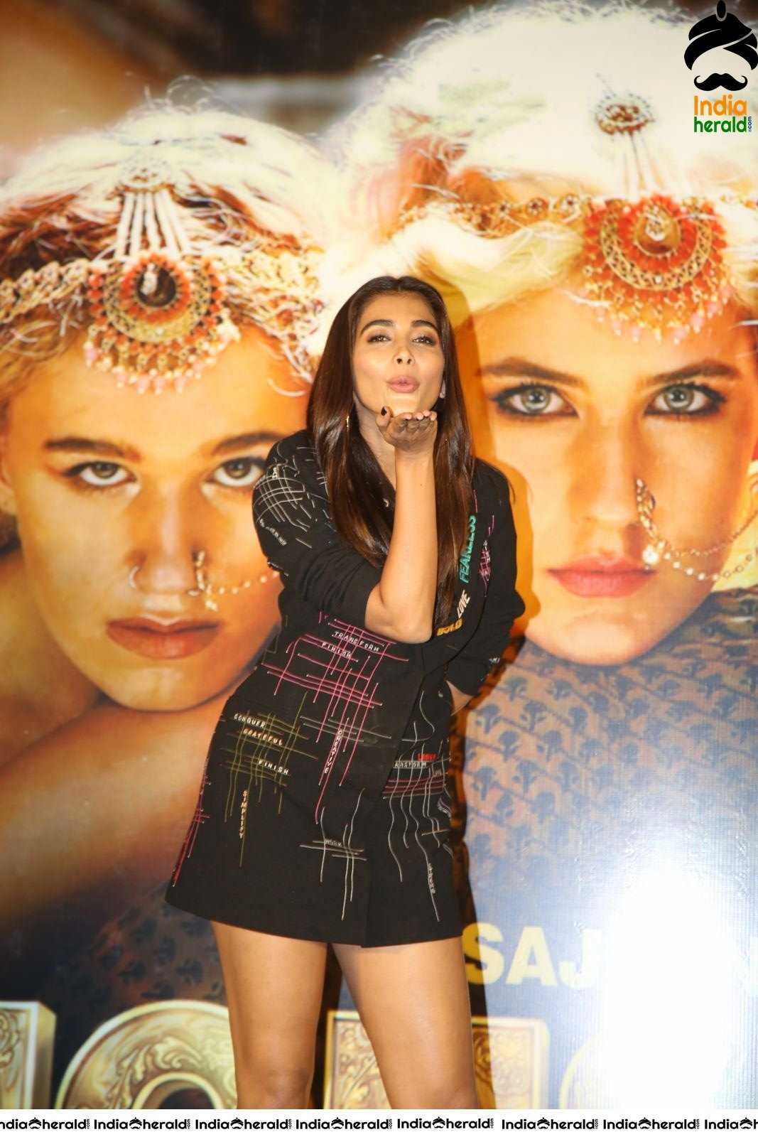 Pooja Hegde Hot Thigh Show in Short Black Dress Hot Photos